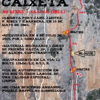 Croquis de la vía Pelut de Caixeta