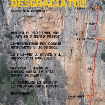 Croquis de la vía Eh dove vai desgraciato