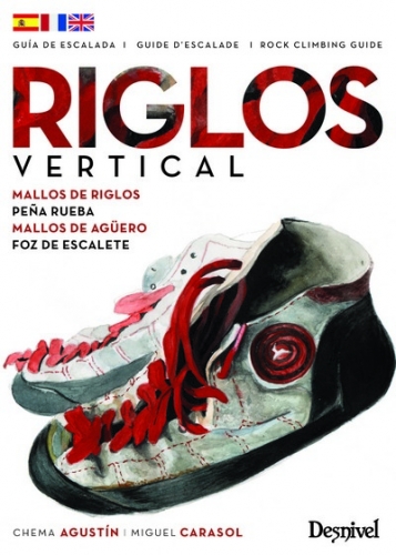 Riglos vertical - Te presentamos la nueva edición totalmente actualizada de una de las guías referencia en el mundo de la escalada. Esta emblemática zona, situada en el prepirineo oscense, ofrece una gran variedad de tipos de roca, desde las calizas de la Foz de Escalete, hasta el conglomerado de sus conocidos y tan característicos mallos, donde se desarrollaron algunos de los episodios más memorables de la historia de la escalada de nuestro país.

Esta nueva guía incluye más de 500 vías de todos los estilos y todos los niveles en:

- Mallos de Riglos
- Peña Rueba
- Mallos de Agüero
- Foz de Escalete

Sus autores además han contado con la colaboración de numerosos escaladores que de una y otra forma han estado implicados en el desarrollo, sostenimiento y divulgación responsable de la zona. 
Todos los textos están traducidos al inglés y al francés.